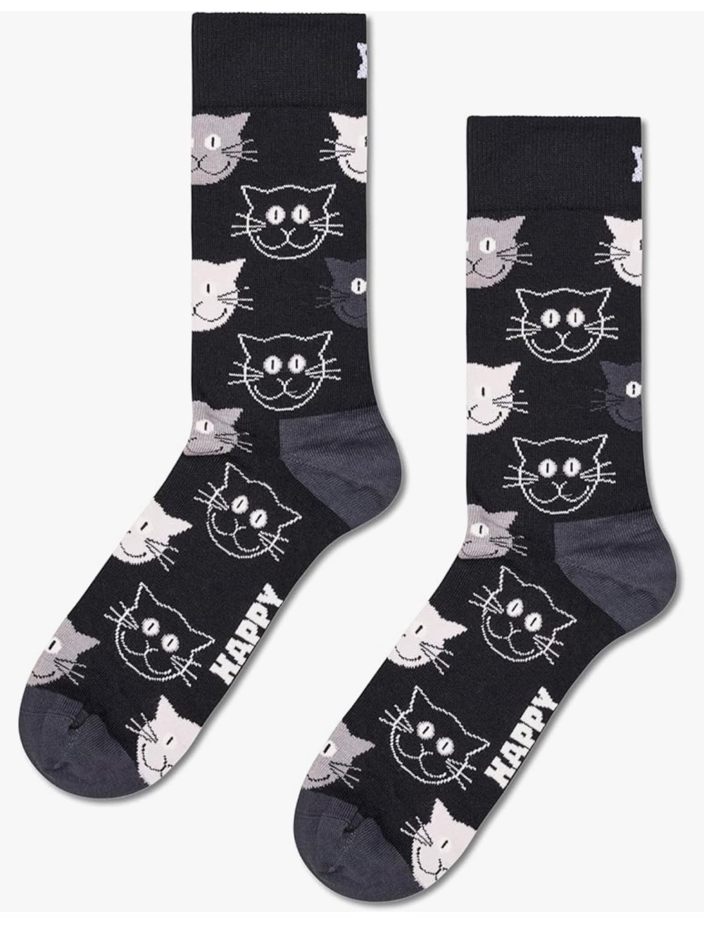 Happy Socks Crew Socks 5-Pack with Cat Motif NWT~Size Sm-Med - Picture 4 of 9
